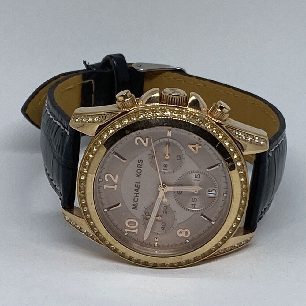 Michael Kors Blair MK5943 Women's Black Leather Analog Dial Quartz Watch WO324 - Picture 7 of 12